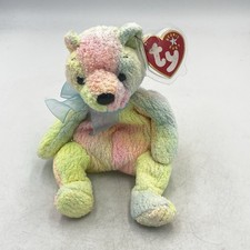 TY Beanie Baby - MELLOW the Ty-Dyed Bear 7.5 inch - W/ Tags Stuffed Animal Toy