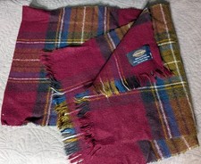 Vintage Scarf, Plaid Tartan Fringe Red, Towncraft, West Germany, Grandpacore