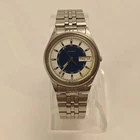 Rare Vintage Seiko Mens Watch Day/Date Working 7N46-8A39 Blue & White Dial