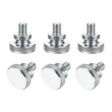 M8 x 10mm 6Pcs Knurled Thumb Screws with Shoulder Grip Knobs for TV Monitor