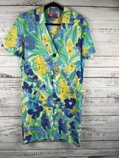 Abito Camicia Vintage Ungaro Solo Donna 12 Multicolore Floreale Made In Italy