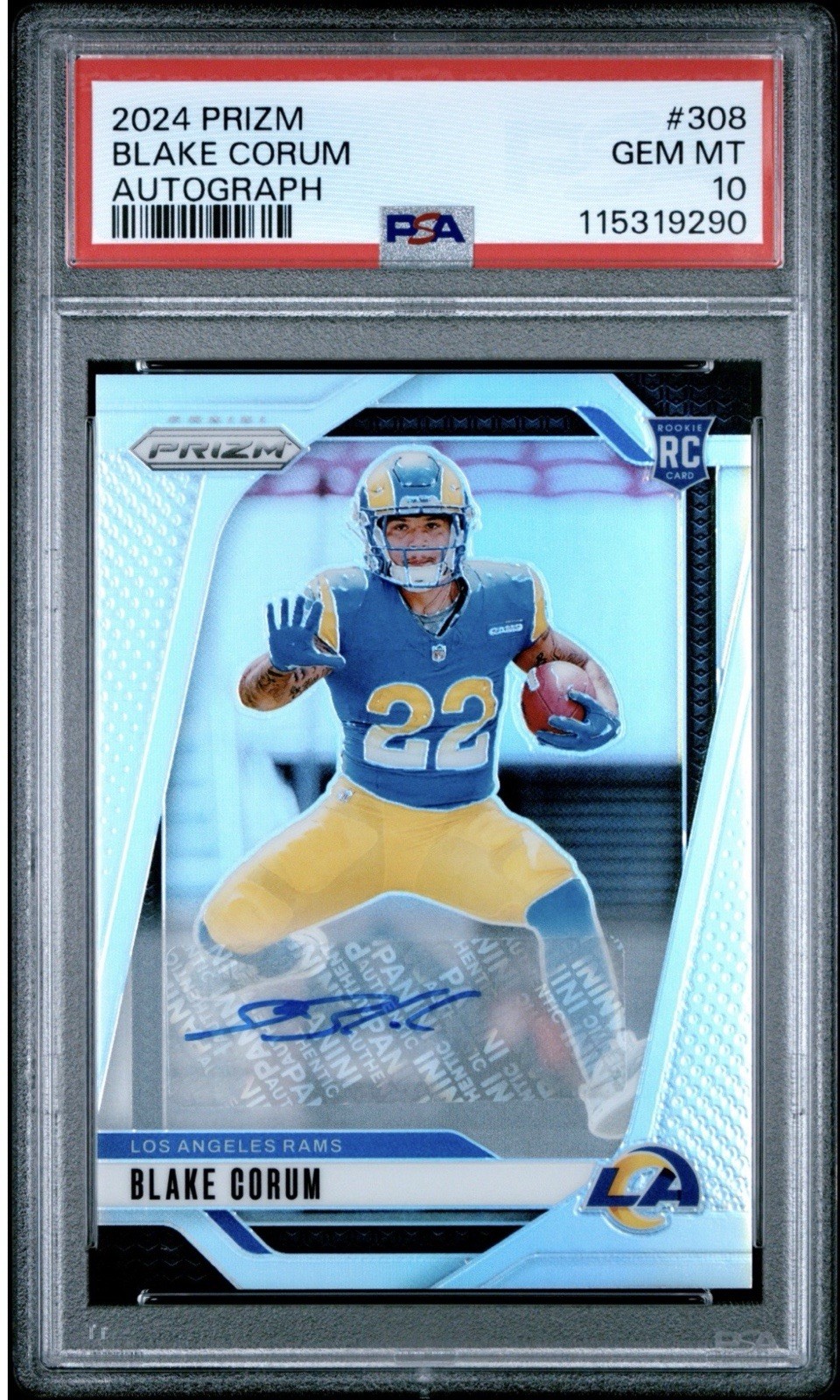 Blake Corum Panini Score #389 Signature