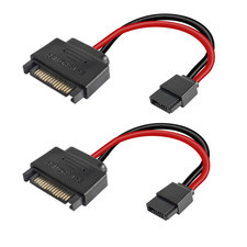 SATA Power Adapter - 15 to 6 Pin Slimline Cable 2 Pack
