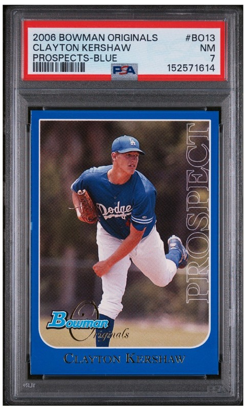 2006 Bowman Originals Clayton Kershaw Blue /249 #BO13 PSA 7 NM Rookie Card RC