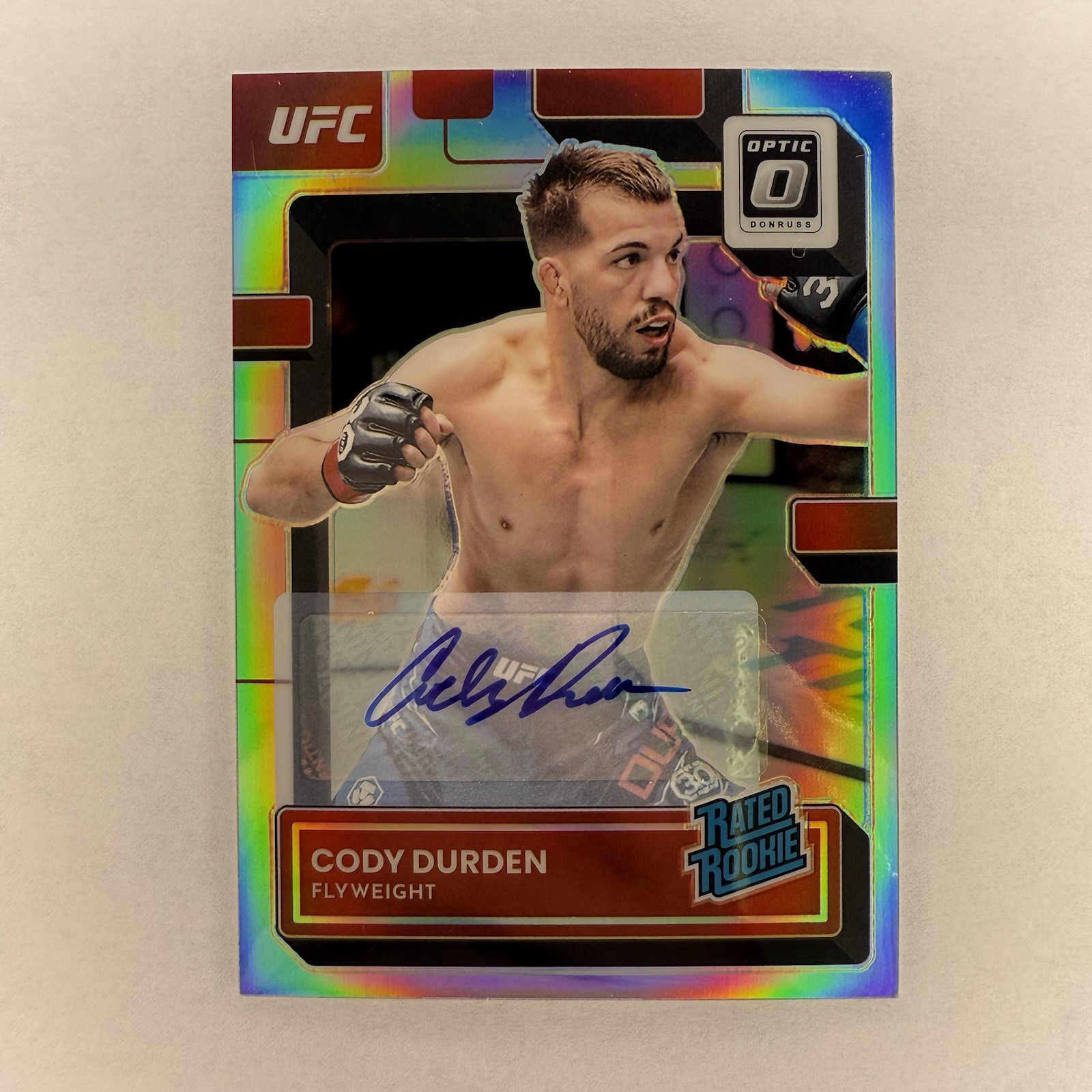 Cody Durden 2023 Panini Donruss Optic UFC #142 RC Holo Prizm Auto Rookie