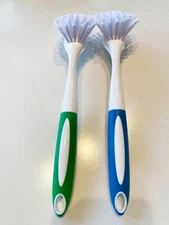 2 pack Dish Brush with Handle Kitchen Scrub Brushes for Cleaning, Dish Scrubber