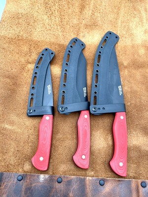Montana Knife Company MKC CULINARY SET - RED Chef Knife Made In USA