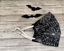Gothic Cobwebs Adult Face Mask Adjustable Size Handmade