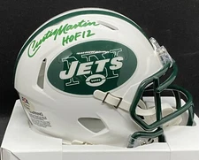 Curtis Martin New York Jets Speed Mini Helmet With Hall Of Fame Inscription PSA