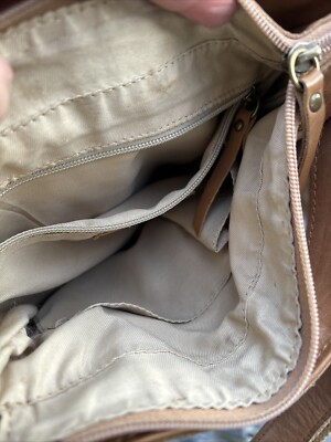 LUCKY VNJP　ハンドバッグ Lucky Brand Shoulder Bag Purse Brown Leather Chevron Boho