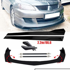 Front Bumper Lip Spoiler Splitter Gloss Black For Mitsubishi Lancer Evo Body Kit