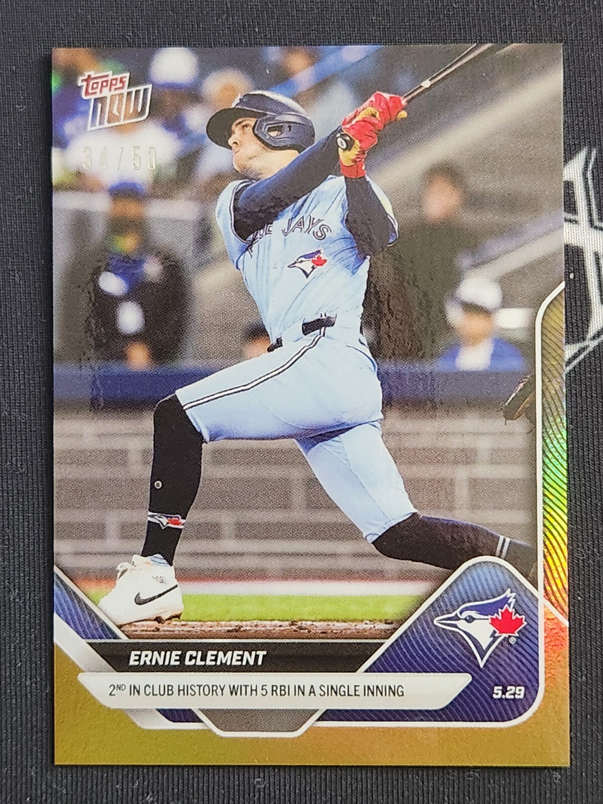 2025 Topps Now Ernie Clement 5 RBI in a Single Inning 34/50
