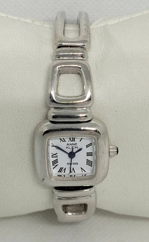 Reloj analógico rectangular suizo Anne Klein de plata de ley 925 para dama 12/6245 E9 Foto 4 de 4