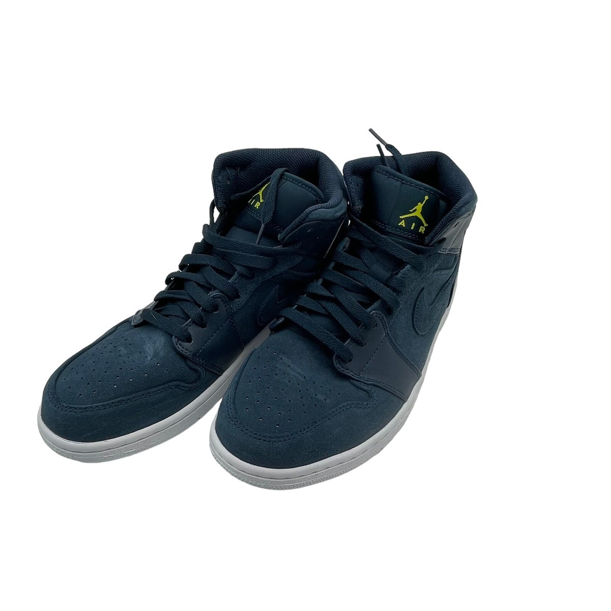 Nike Air Jordan 1 Retro Mid Mens 10.5 Armory Navy/Electrolime Jumpman 554724-421 Nike Air Jordan 1 Retro Mid  main image 4