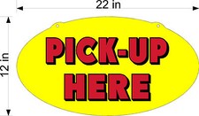 SINGLE SIDED PLEXIGLASS SIGN PICK UP ORDER HERE NEW RED ON YELLOW