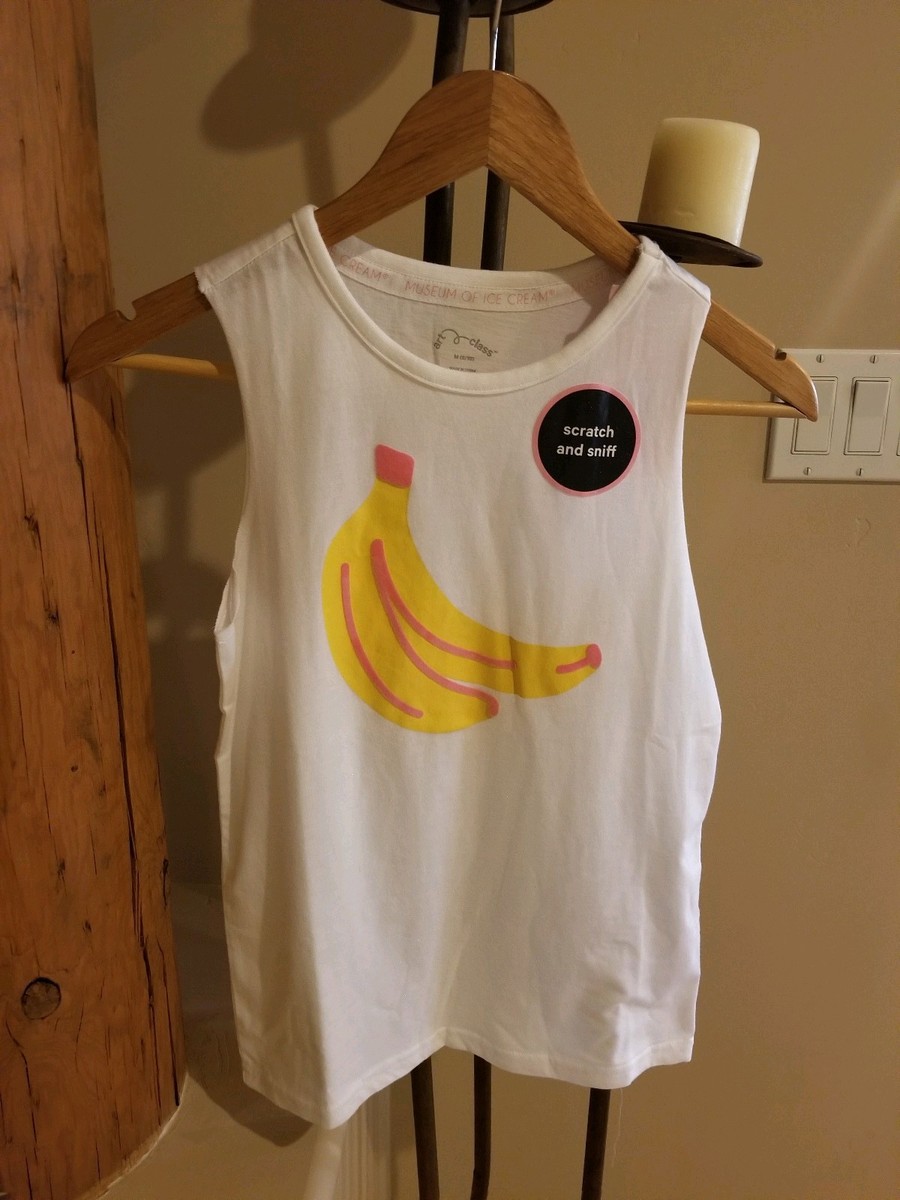 NWT ART CLASS MUSEUM OF ICE CREAM SCRATCH SNIFF BANANA TANK TOP