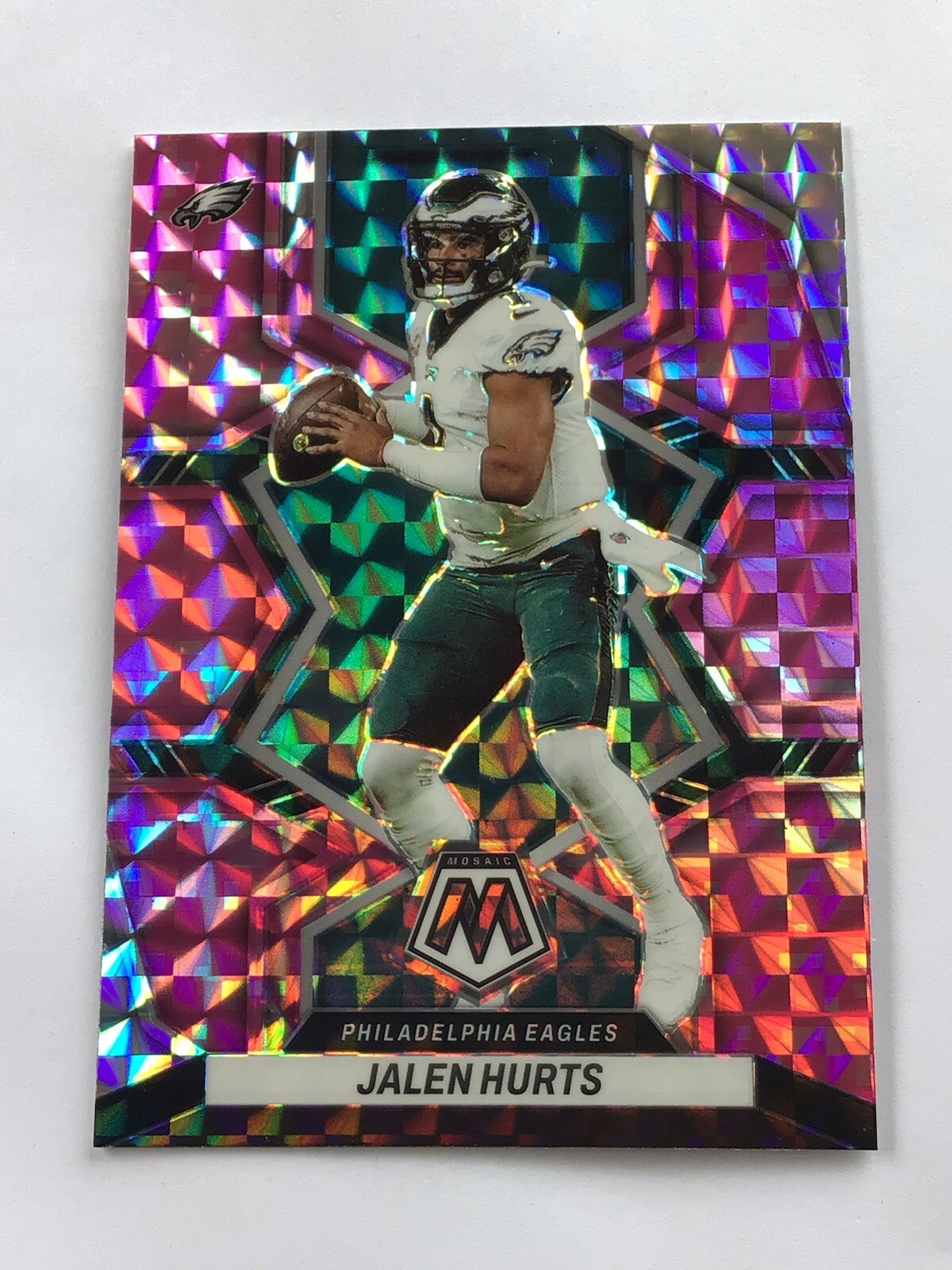 2022 Mosaic Jalen Hurts Pink Camo Prizm Philadelphia Eagles #156