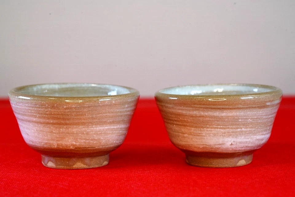 Редкий Японский Храм Киото Миосинджи 2 чашки Глазурованный с Настоящим Кленом Y438-2 - Изображение 3 из 4