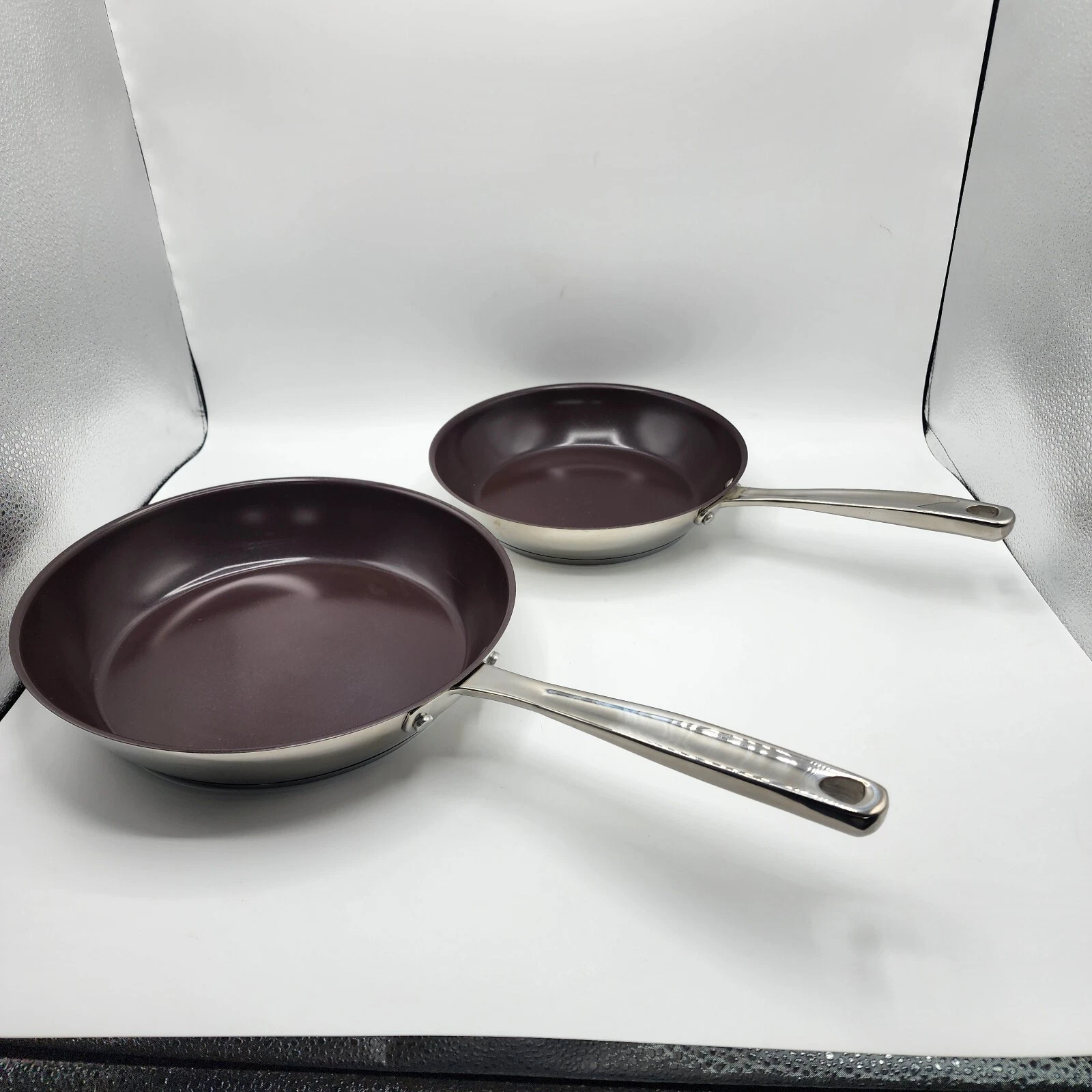 NuWave Frying Pan Cookware with Duralon Set of 2 - 10.5” and 9" Preowned.