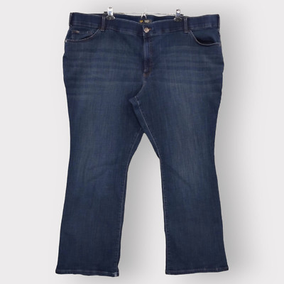 Lee Plus Bootcut Jeans Women 30W Blue Pockets Mid Rise Regular Fit Flex Motion
