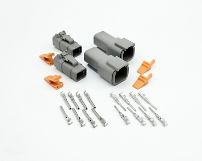 2x 4 Pin Deutsch DTM DTM04-4P DTM06-4S Small Waterproof Connector & Terminal Kit