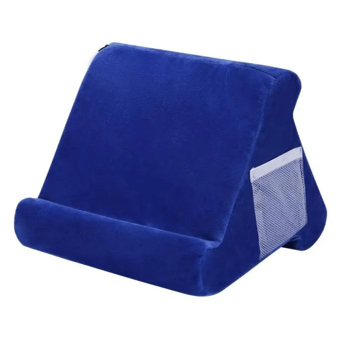 Coussin de support universel pour tablette en mousse premium rotatif bleu nuit