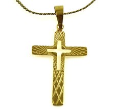 Cross Pendant Marked Condor on Added Chain Necklace Religious Jewelry