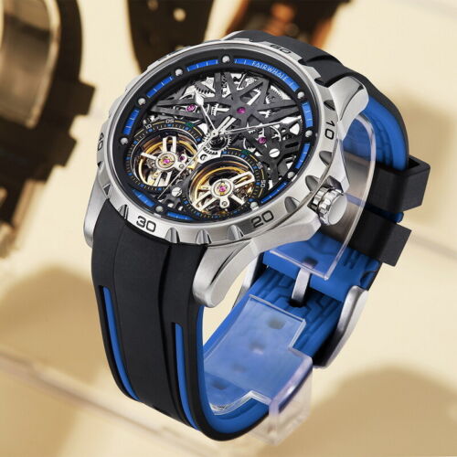 Orologio da polso uomo MARK FAIRWHALE Hollow Luminoso Tourbillon meccanico automatico - Foto 1 di 28