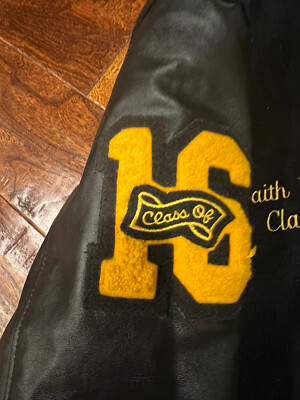 Holloway The Original Varsity Wool Jacket Men's S Blk & Gold Holloway The Original Varsity Wool Jacket Men's S Blk & Gold