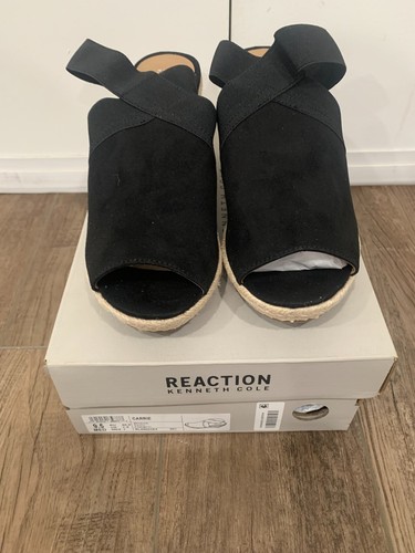 Kenneth Cole schwarz Reaction Carrie Sandale Freizeit formell Keilabsatz Espadrille 9,5 - Bild 4 von 6