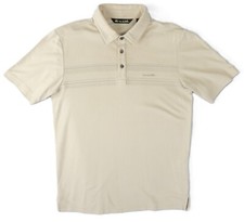 Travis Matthew Golf Polo Signature Shirt Men S BEIGE Short Sleeve Chest Pattern