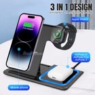 3 in 1 Fast Wireless Charger Station Dock For Apple Watch iPhone 17 Air Pro16 15
