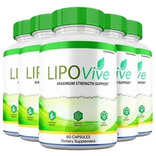 LipoVive Capsules, Max Strength, Lipo Vive Pills Premium Supplement (5 pack)