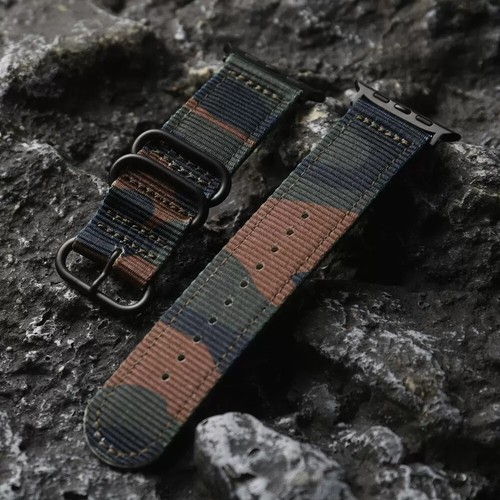 Nylon Camouflage Watch Band For Apple Watch Strap Ultra 2 49mm Series 10 9 8 7 6 - Picture 20 of 23