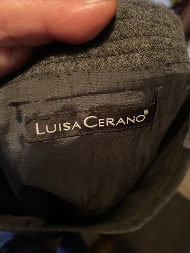 LUISA CERANO Grey Virgin Wool Blend A-Line Lined Knee Length Skirt Size 12 - Picture 7 of 8