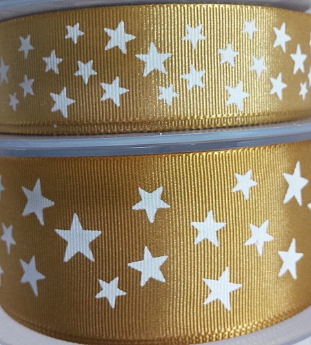 1m -15,24,38mm SILKY HIGH QUALITY STAR RIBBON,CHRISTMAS,CRAFT PRINTED BOTH SIDES - Picture 10 of 23