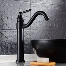 Grifo mezclador lavabo fregadero de cocina con caño giratorio de latón frotado con aceite negro yhg019