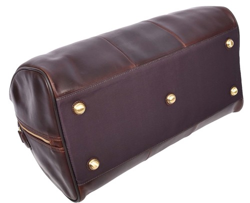 Genuine Leather Holdall Overnight Cross Body Weekend Travel Duffel Bag HLG47 - Picture 17 of 25