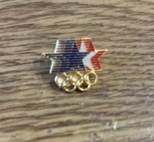 1984 Olympics Pin Rings and Stars in Motion  1/2"