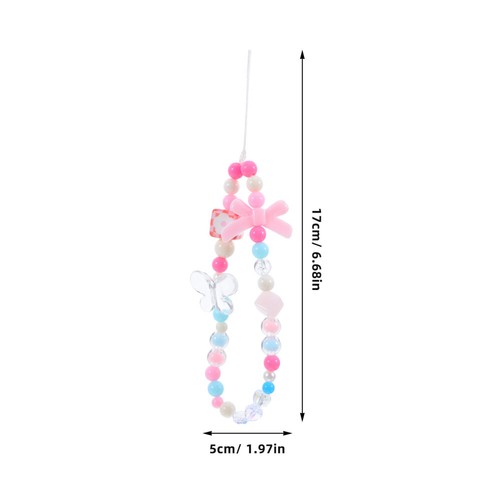 5 Pcs Colorful Wings Cell Phone Keychain Holder Beaded Charms for Women - 第 2/12 張圖片