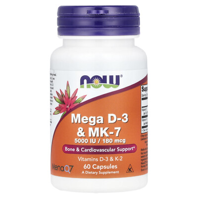 Mega D-3 & MK-7, 5,000 IU / 180 mcg, 60 Capsules
