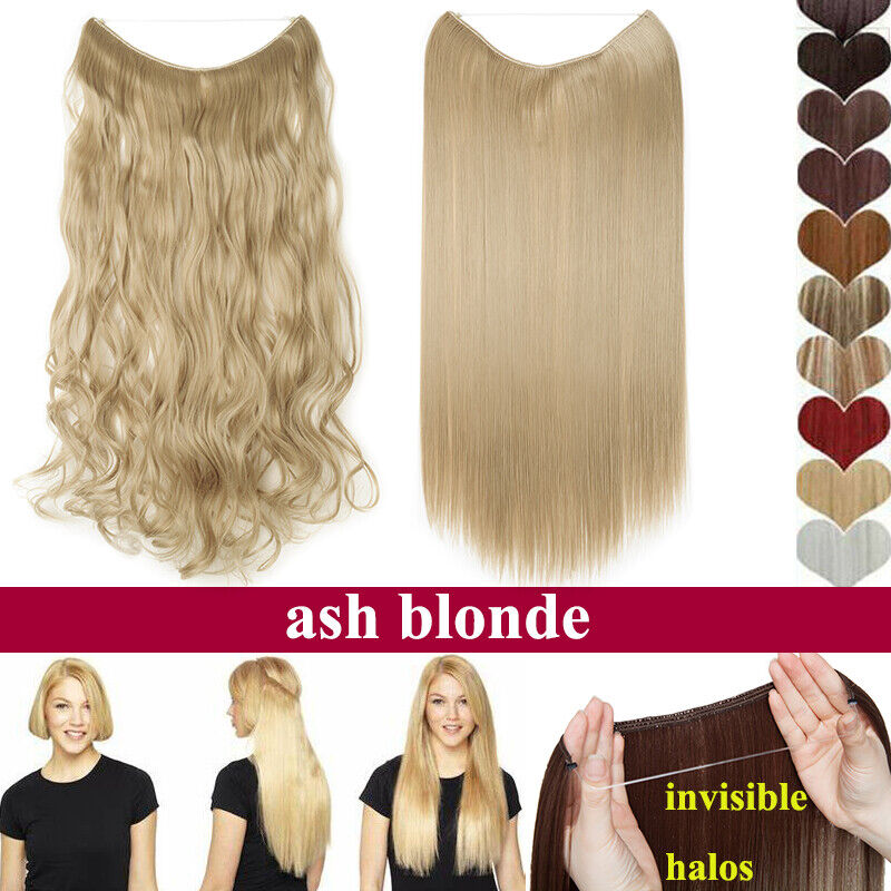 Mega Thick Invisible Wire In Hair Extensions Long Real As Human Hair Piece Curly - Picture 17 of 46
