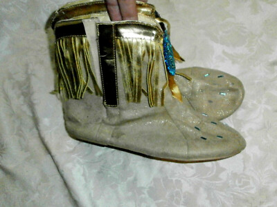 Disney Pocahontas gold dress up boots SIZE 2/3 costume play