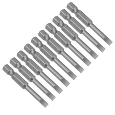 10pcs 1/4 Inch Hex Shank S2 4mm Slotted Tip Magnetic Flat Head Screwdriver Bits