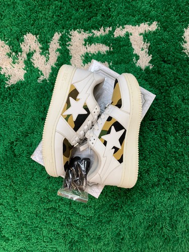 Bape 1st Camo Bape Sta Low White Leather A Bathing