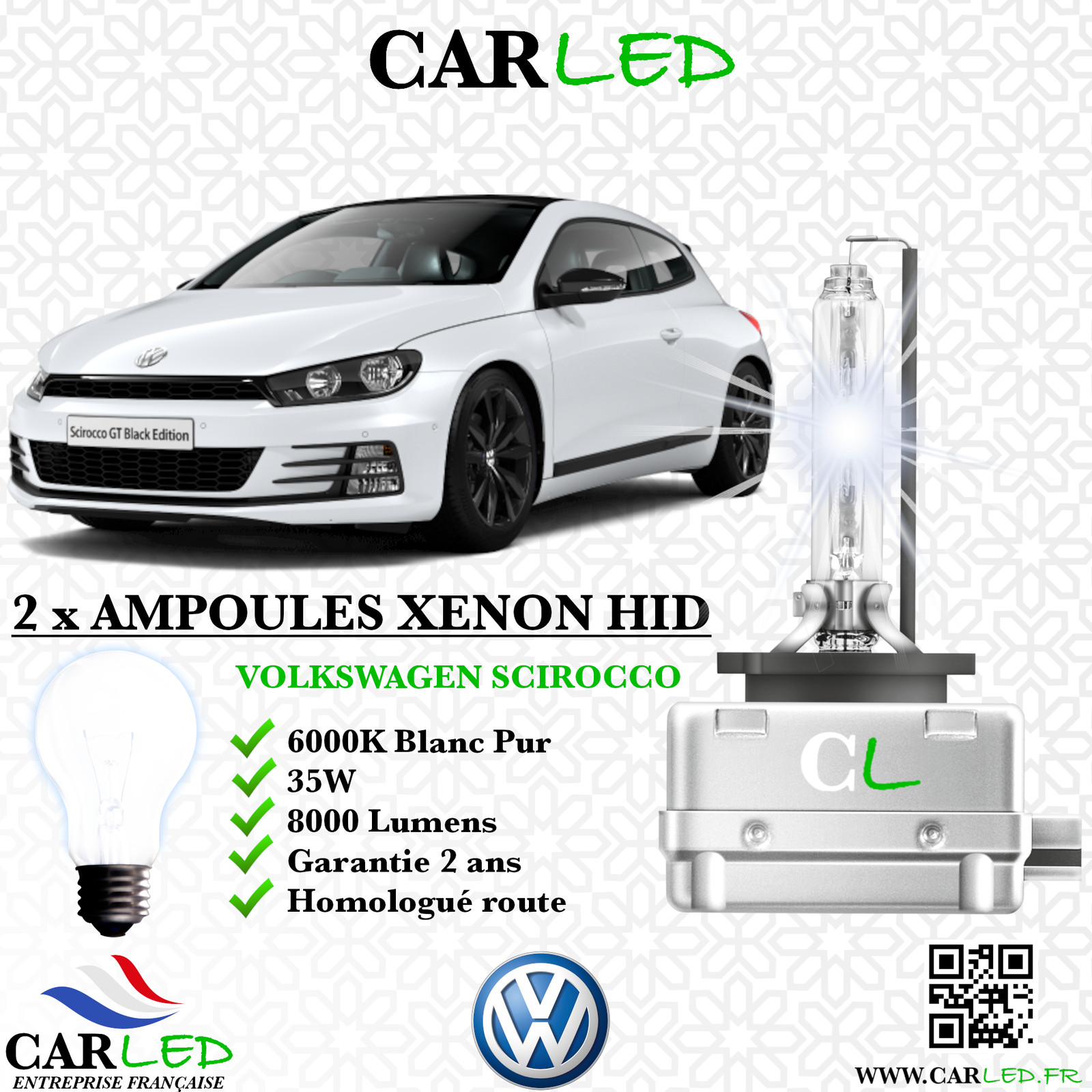 Kit HID Xénon 35W 8000lm pour Résoudre le Manque de Visibilité de Nuit