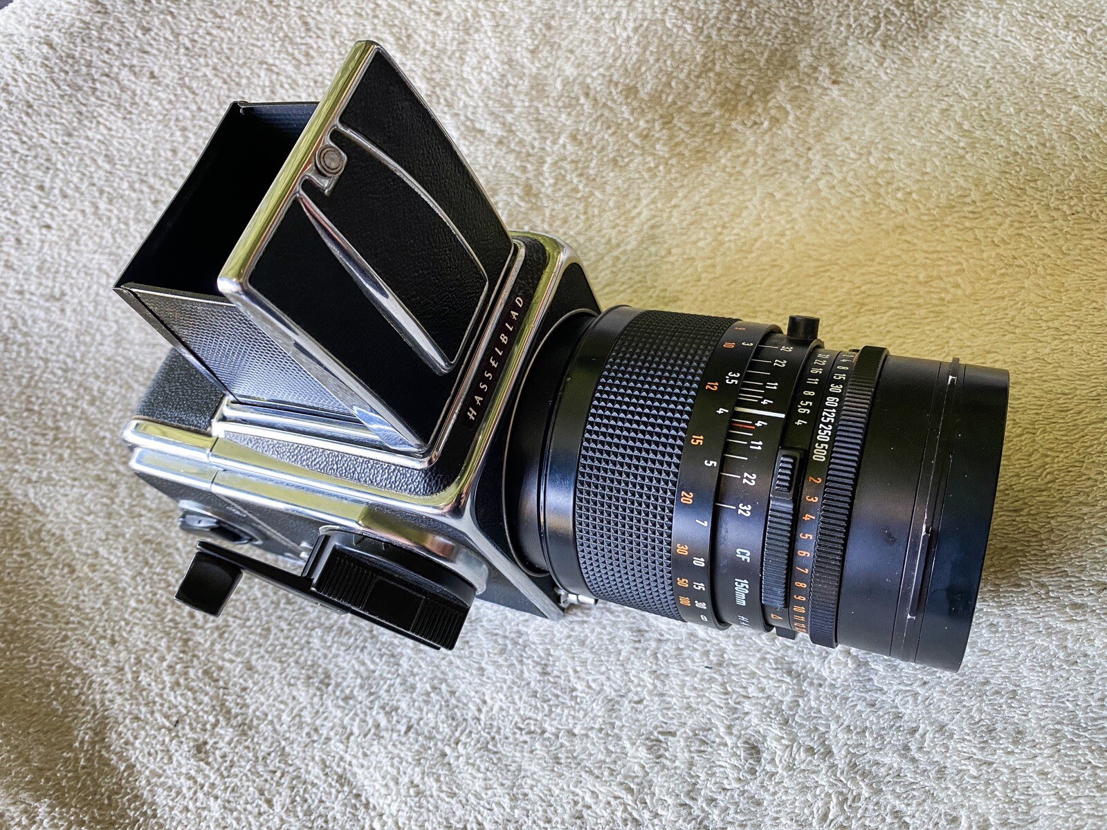 Hasselblad 500cm Kit, 150CF, 2x 120 backs, Polaroid back, Prism finder