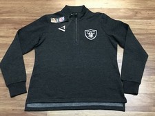 WOMENS M - NEW Antigua NFL Las Vegas Raiders Football 1/2 Zip Fleece Pullover