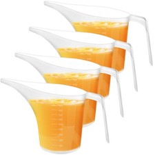 4 Pack Measuring Funnel Pitcher,PlasticMeasuring Cup with Long Spout,Large fo...