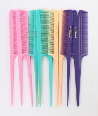 SHEON Cleopatra 8-1/2 inch Rattail Combs Extra Fine 8.5 Inch, FRESH MIX